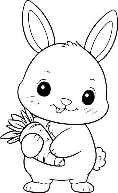 Раскраска для детей кролик