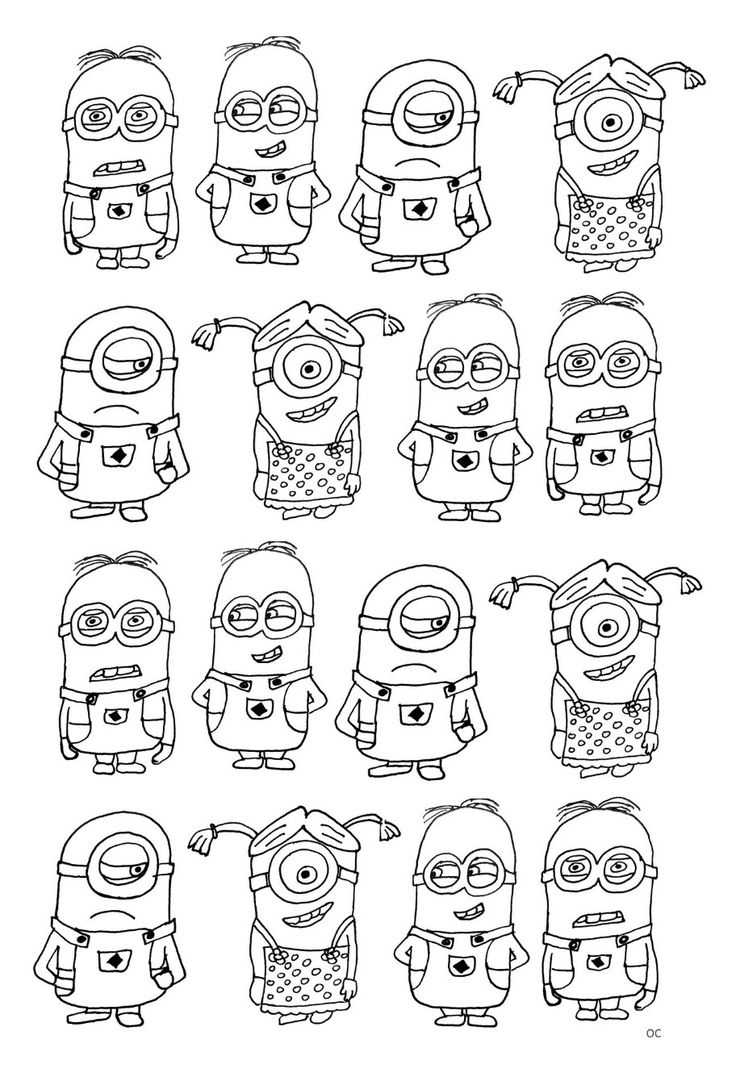Раскраска для детей миньоны