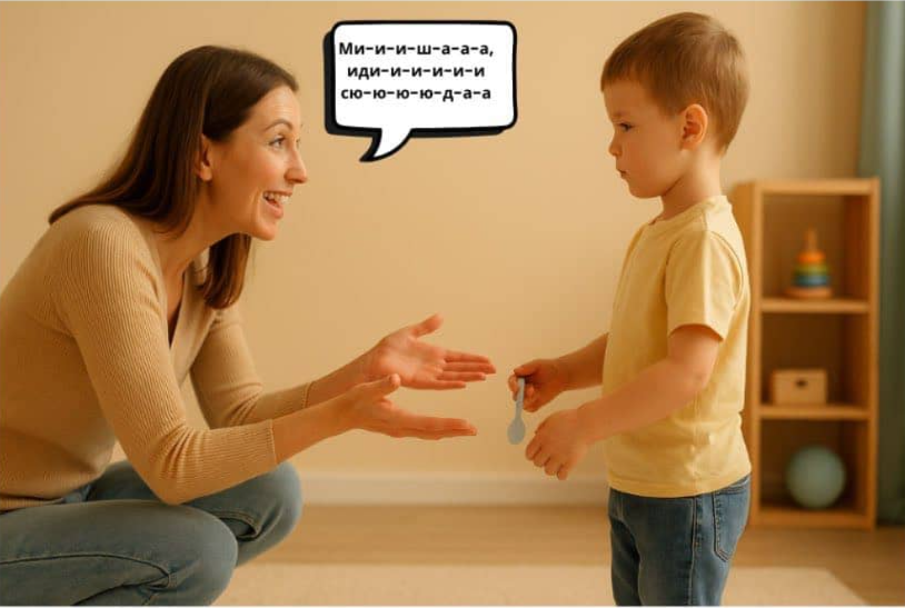 Мама предлагает ребёнку выбрать между супом и кашей — развитие речи через открытые вопросы для детей 2–3 лет