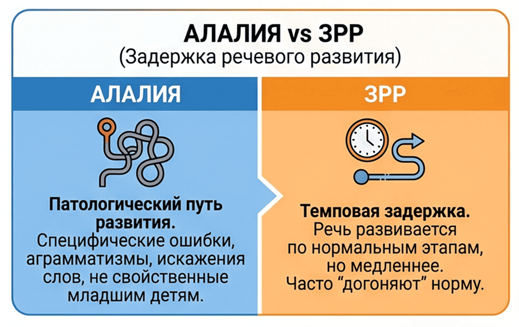 Алалия vs ЗРР (задержка речевого развития)