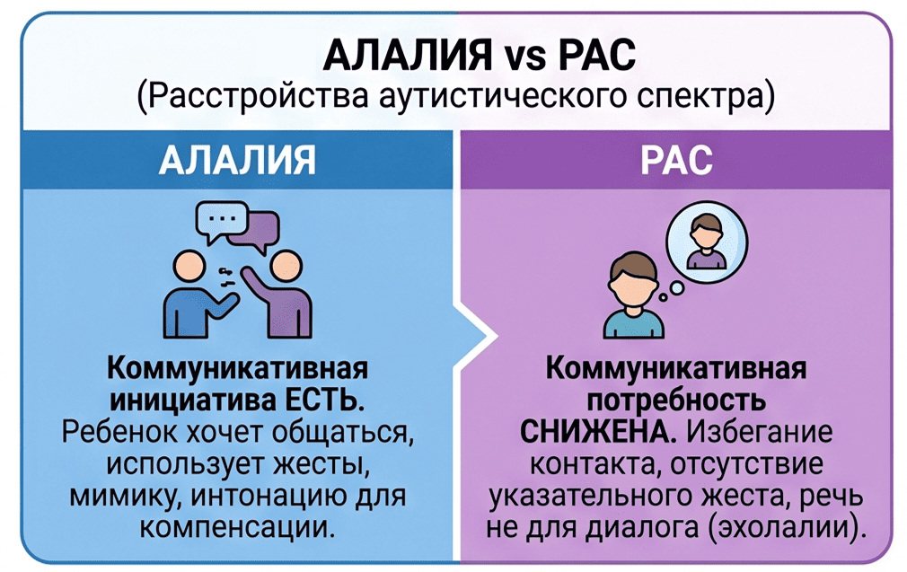 Алалия vs РАС (расстройства аутистического спектра)