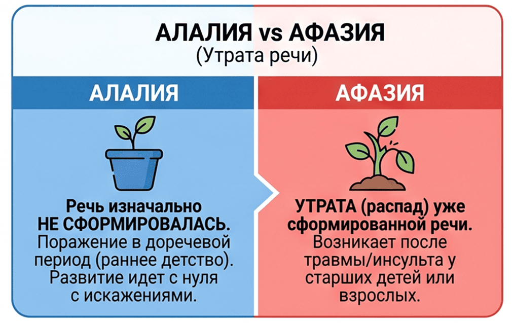 Алалия vs афазия